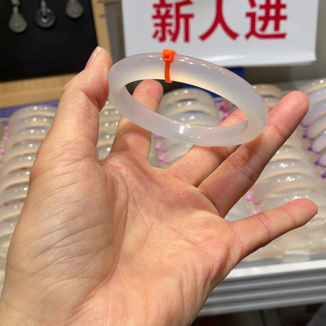 无***趣玛瑙/玉髓未镶嵌手镯@定向白月光@【58】