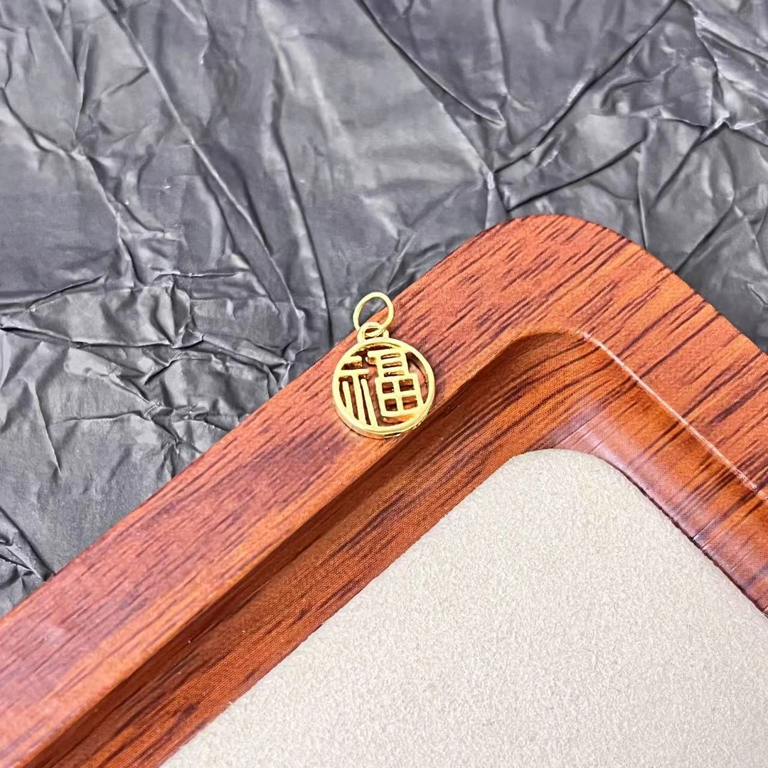君潮黄金足金999黄金光面福牌编绳款DP0158