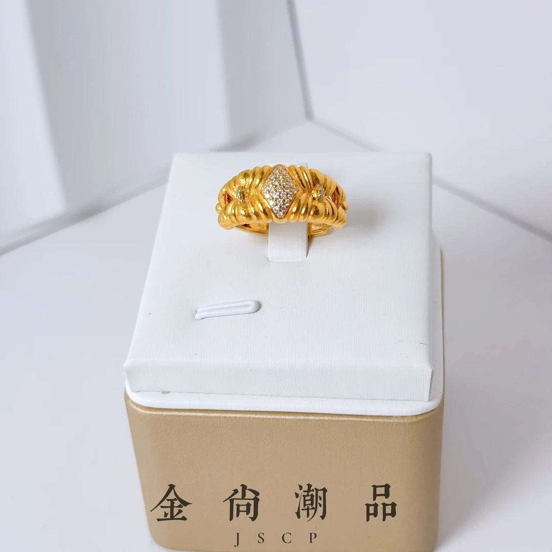 【复古风戒指】足金999黄金5D无氰时尚百搭新款戒指