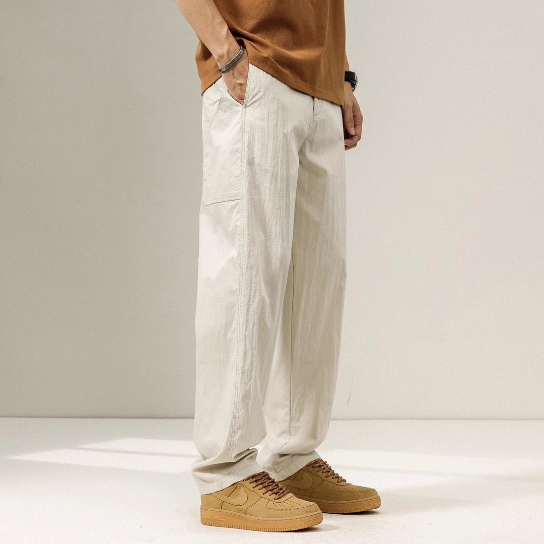 Cebrodz夏季薄款工装裤男美式宽松直筒速干微锥长裤大码休闲裤潮