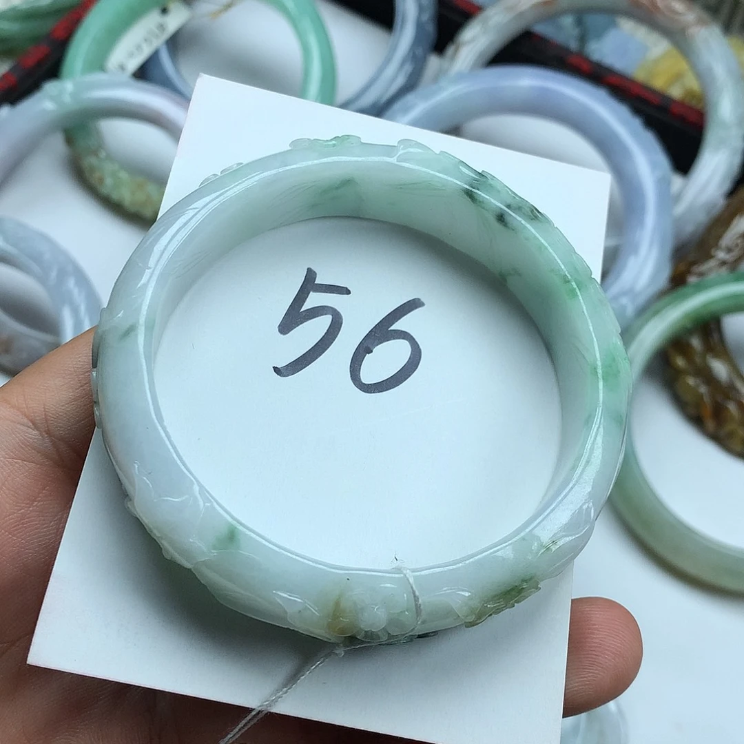 翡翠未镶嵌手镯天然翡翠56.8