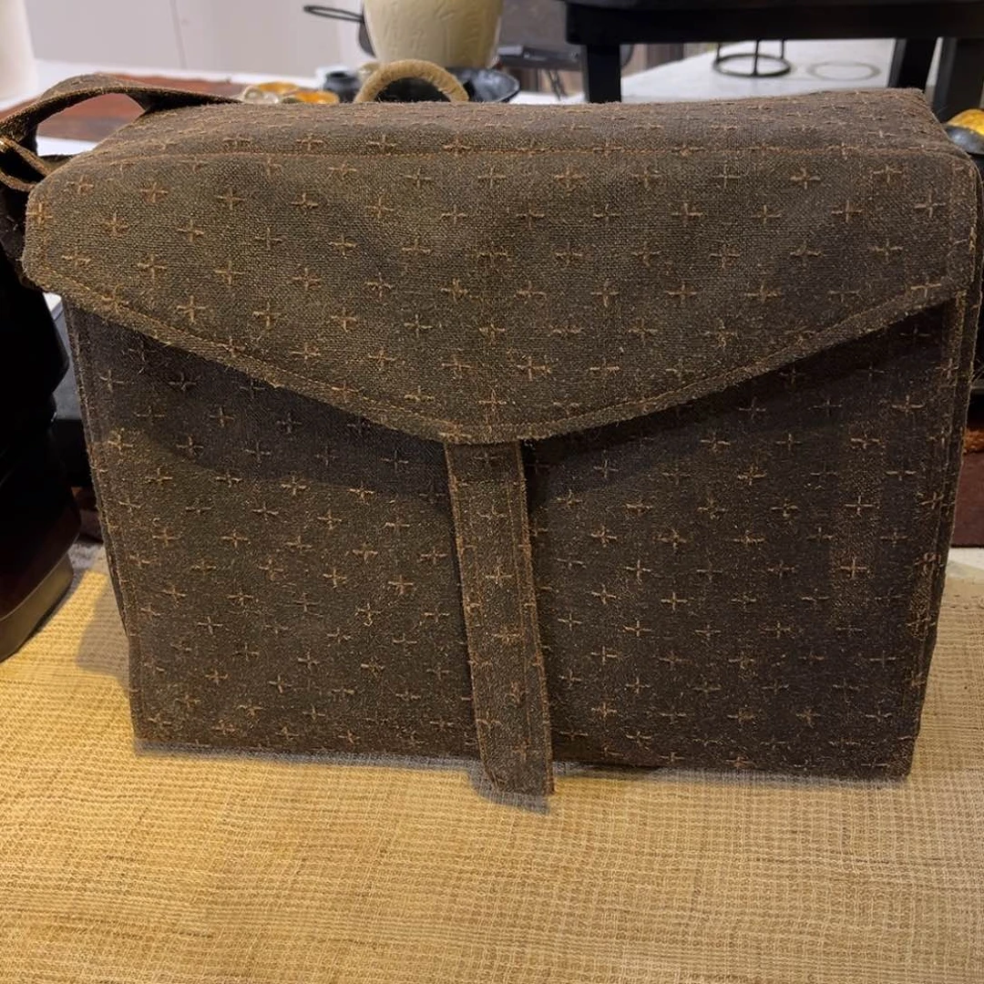 手工 十字纹 香云纱户外茶事包