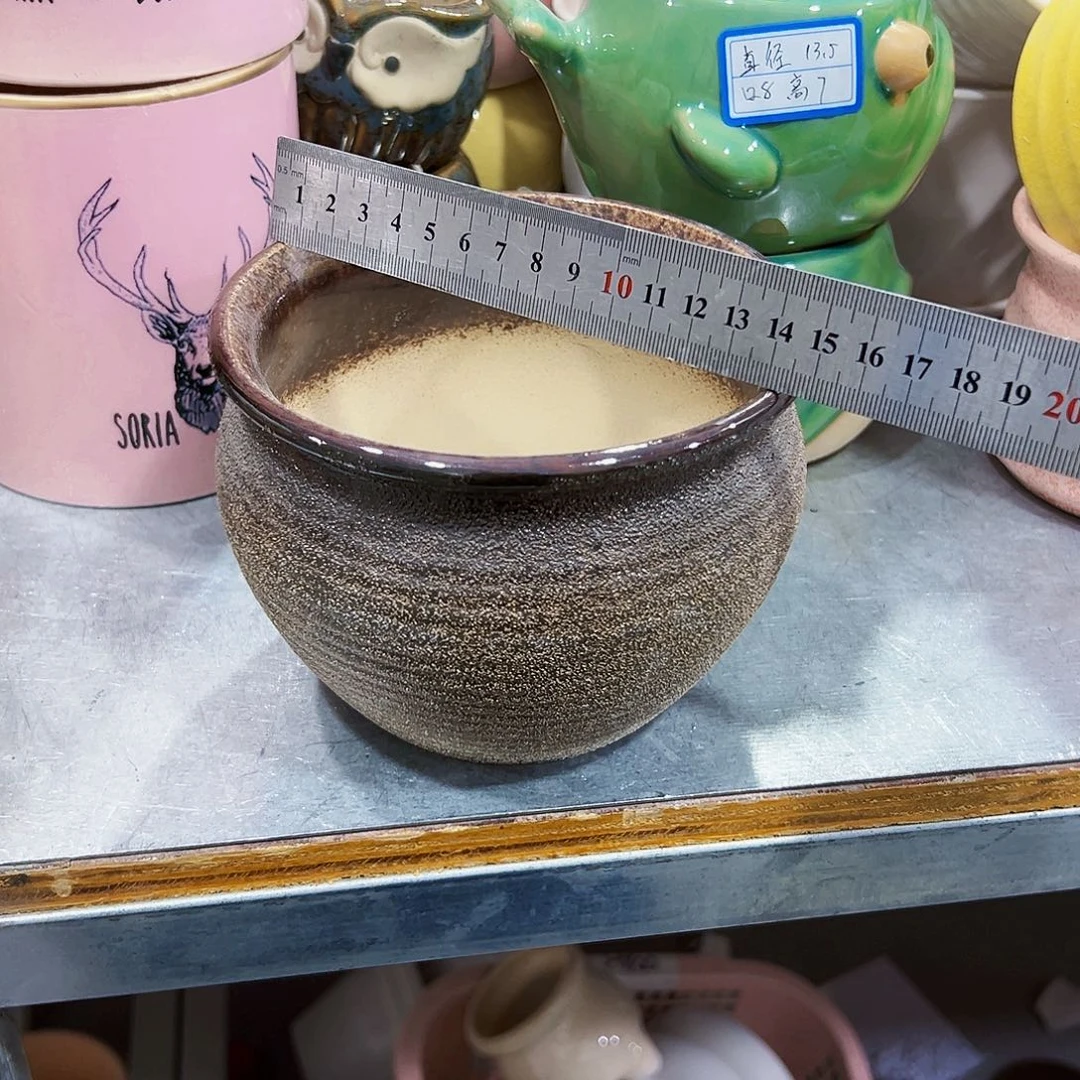 有孔，外贸尾单陶瓷花盆凑单10米包邮