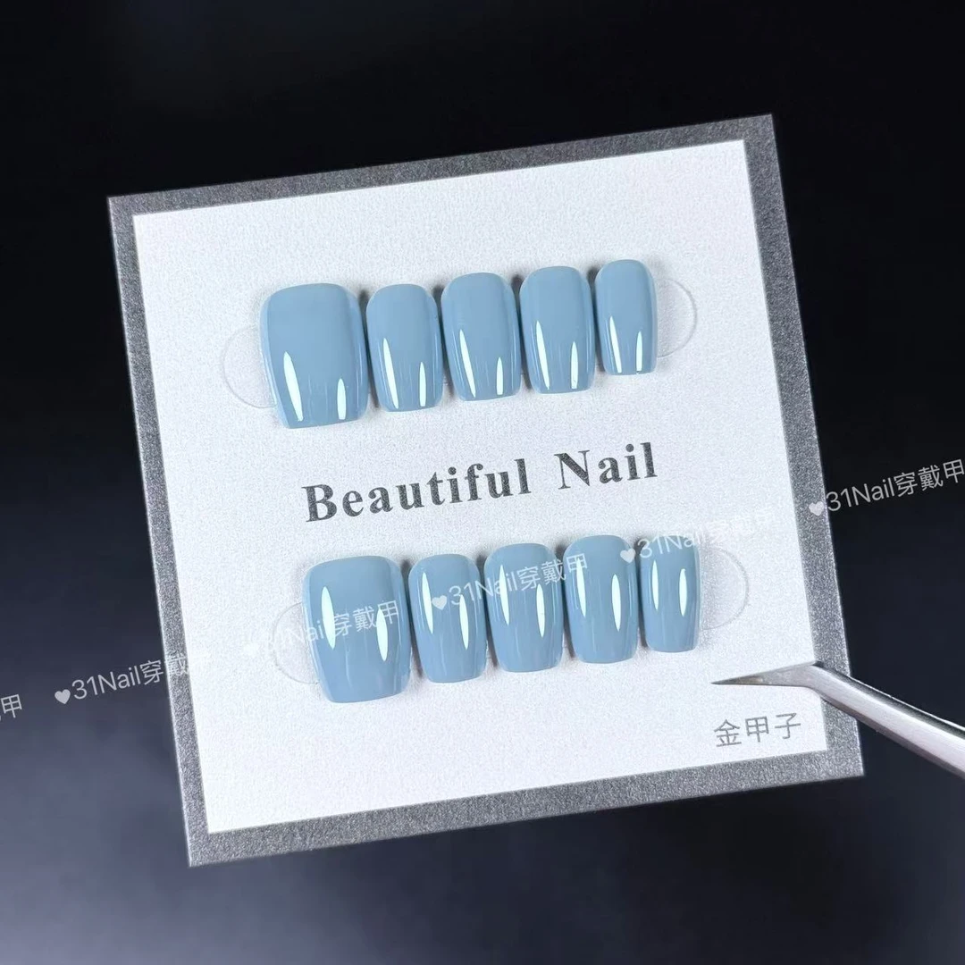 【经典纯色福利款】设计师原创经典纯色短方光感镀晶显白高级穿戴甲