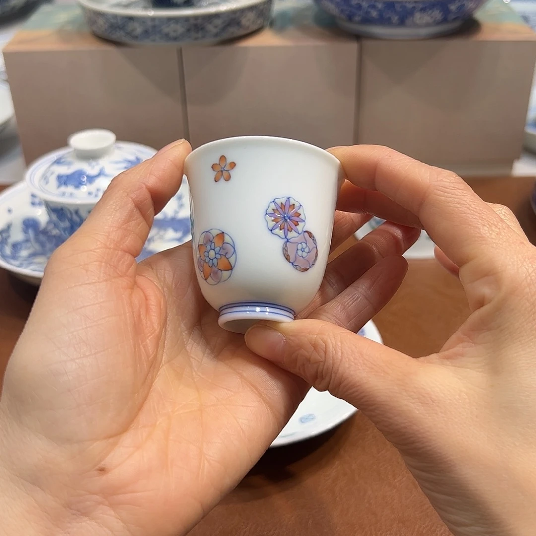 杯子小*李斗彩皮球花闻香杯