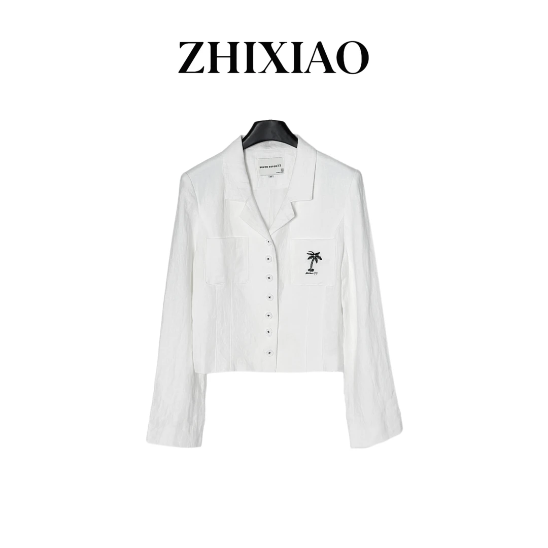 【ZHIXIAO】夏季新款：口袋绣花西服060