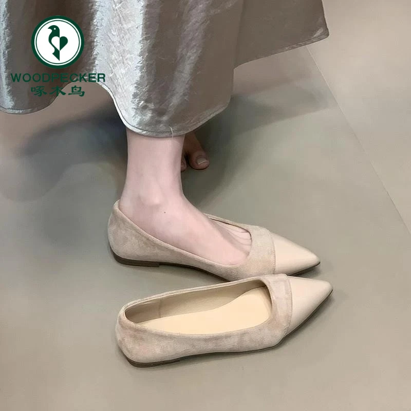 啄木鸟内增高单鞋女2025春新款法式尖头玛丽珍鞋配裙子通勤晚晚鞋