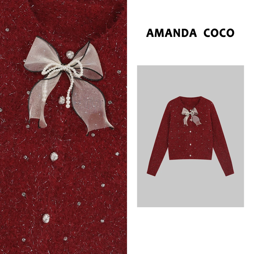 AMANDACOCO静静丨小众设计~高定减龄气质毛衣