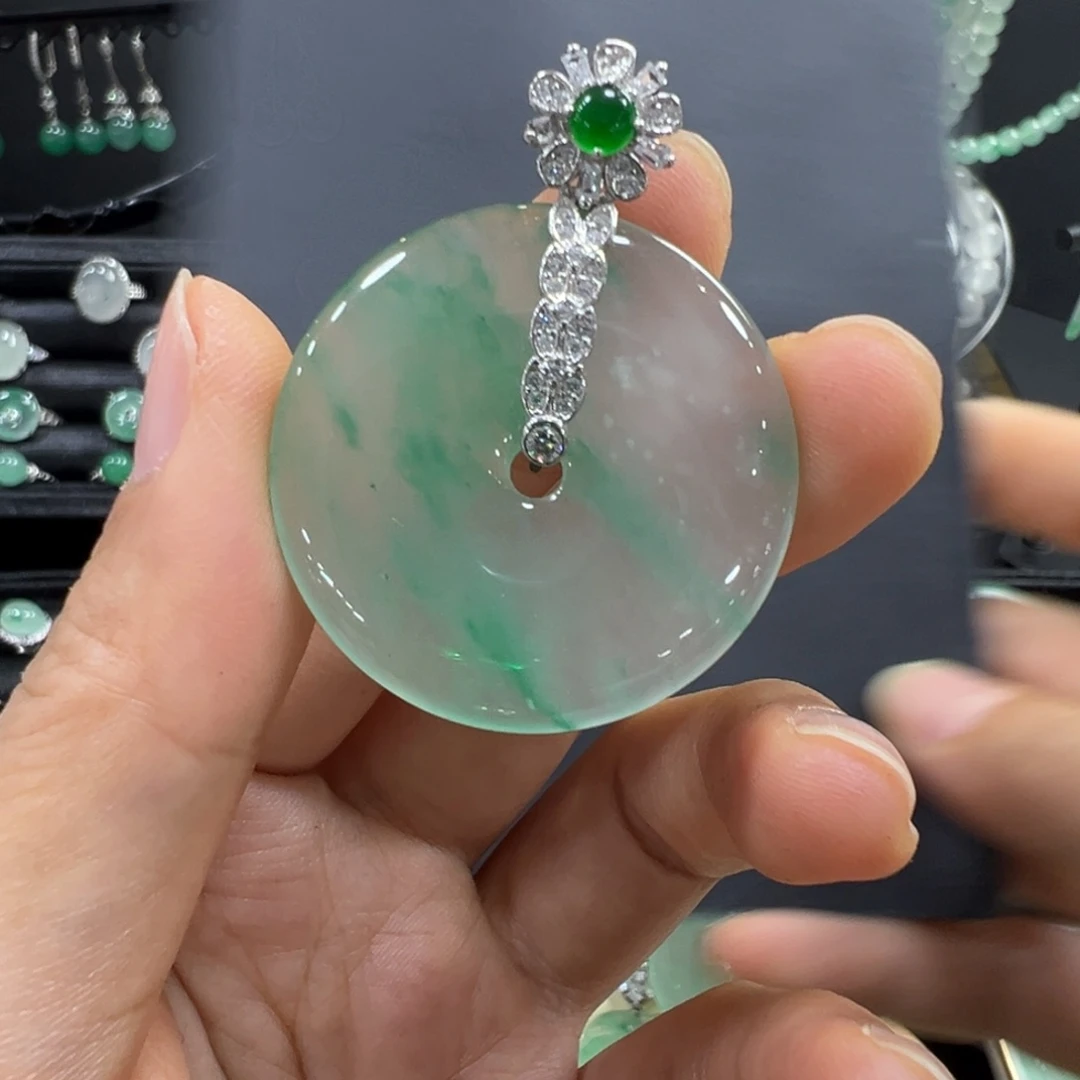 石英质玉银S925镶嵌颈饰