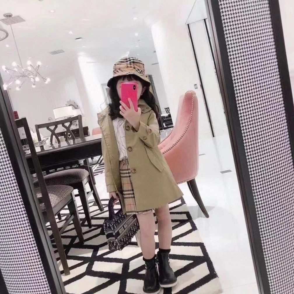 儿童br连帽款风衣外套0226