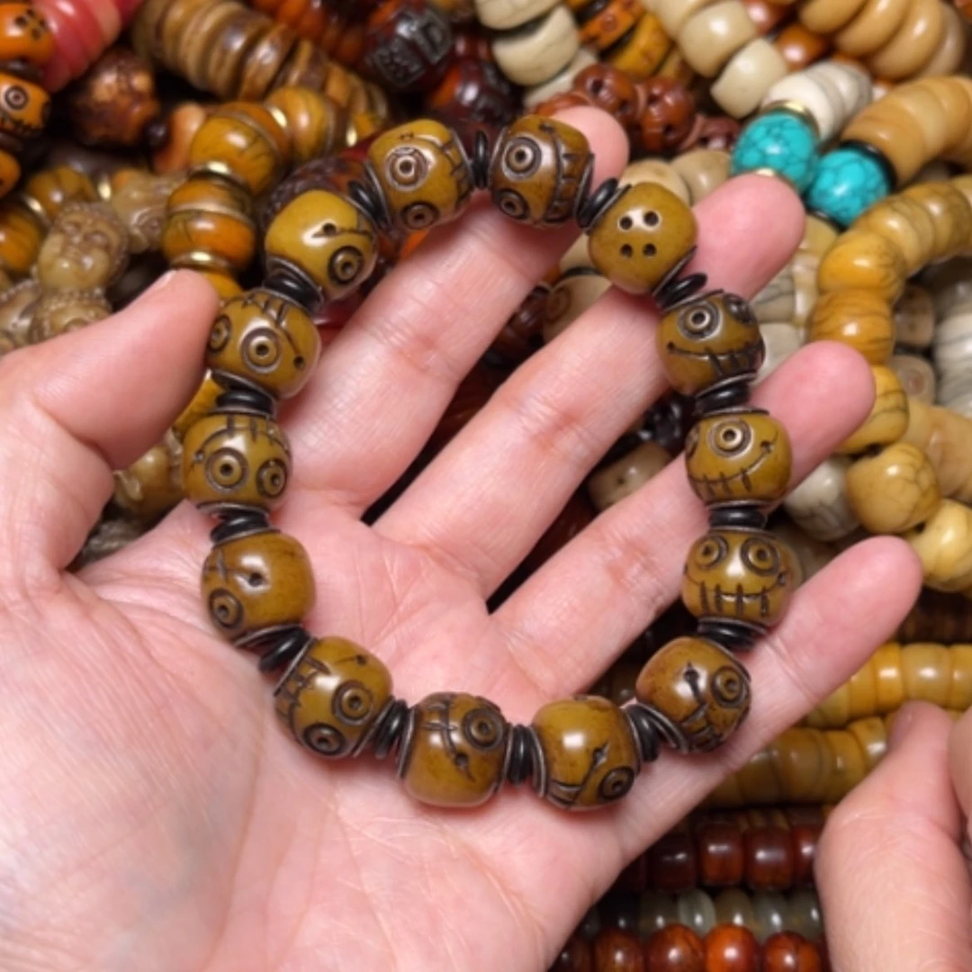 【闪购商品】牛骨手串/手链牛骨原色阿呆14×14颗