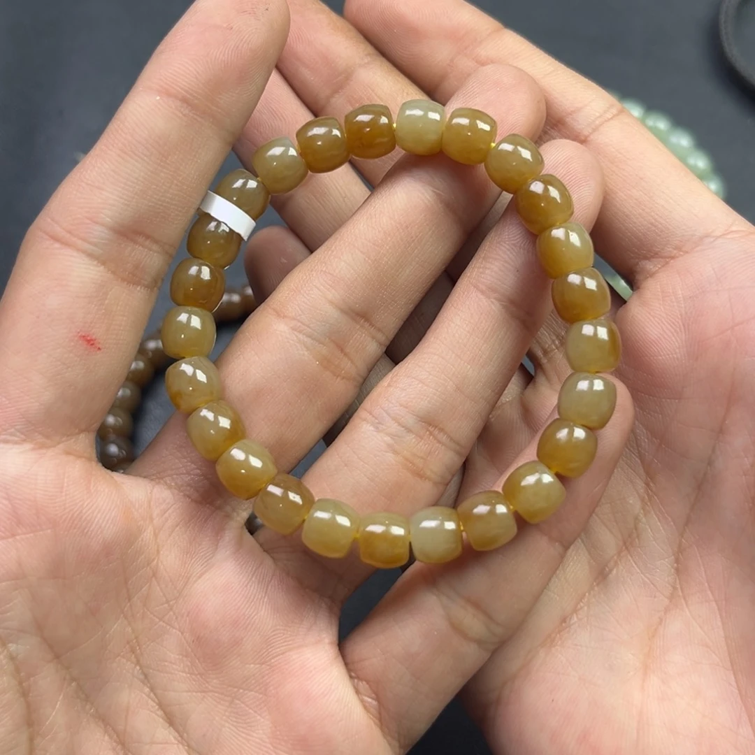 和田玉手链未镶嵌多样性新疆满糖彩直切珠卡8货头