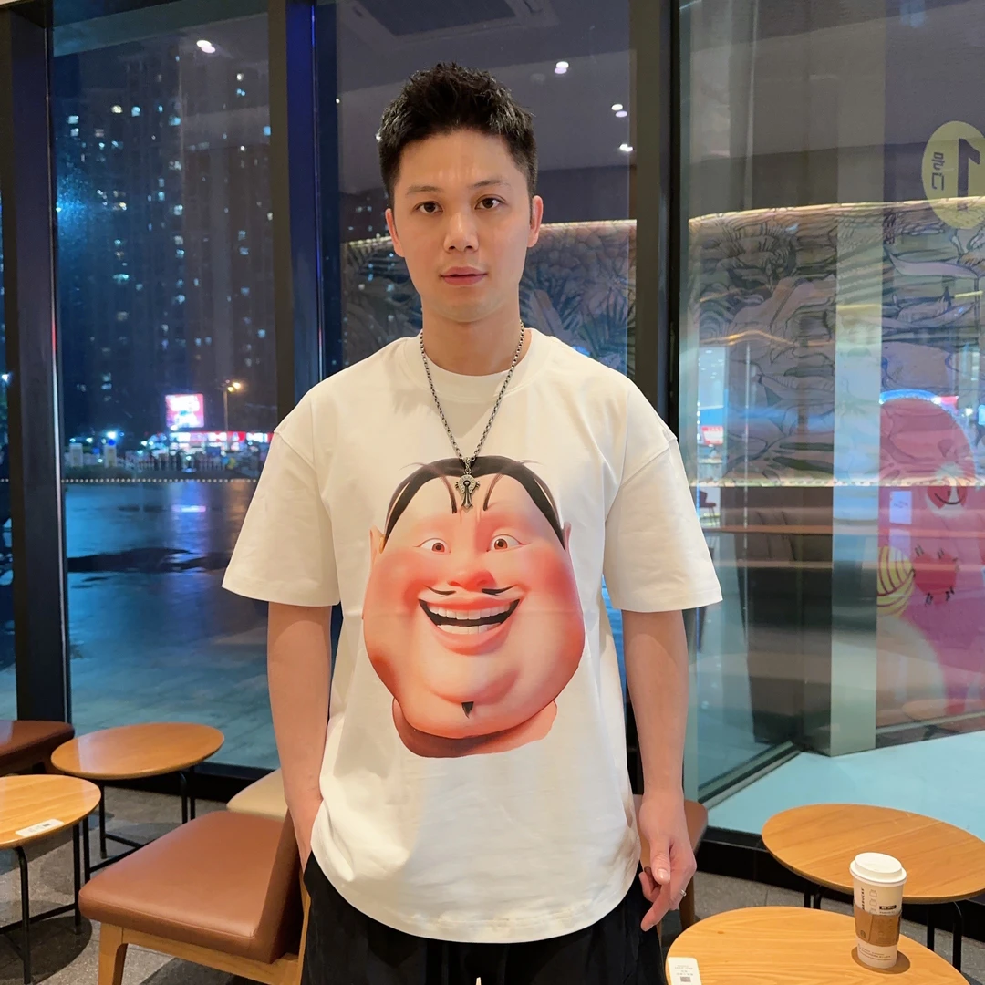 探戈服饰【太乙真人t恤】2025夏季短袖哪吒风纯棉透气情侣款t恤8804