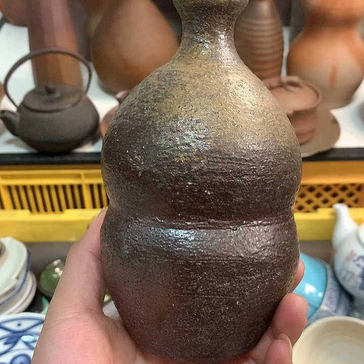 时**泡备前烧花瓶摆件创意