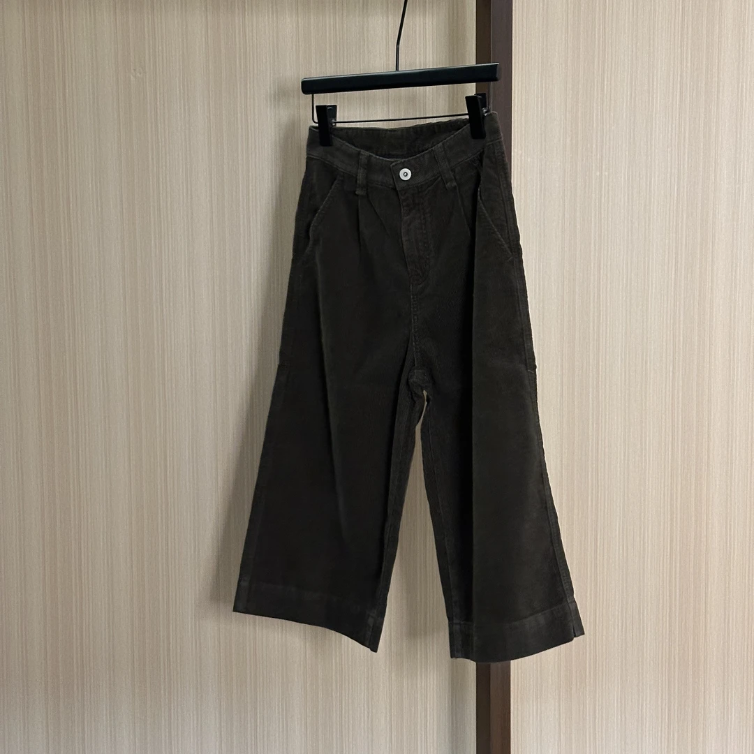 WMM灯芯绒中高腰百搭显瘦直筒八分休闲裤春秋冬可穿