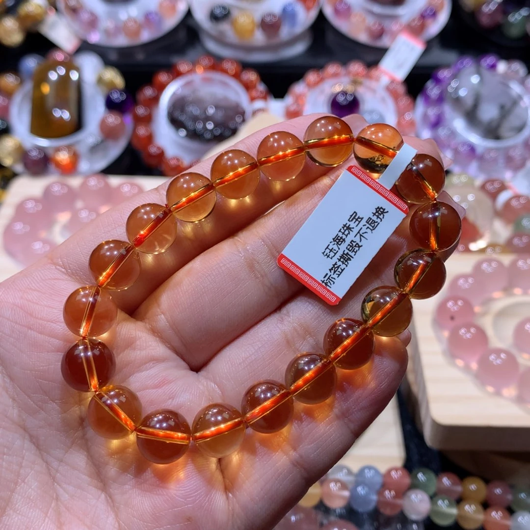 水晶未镶嵌手链黄水晶手链10左右