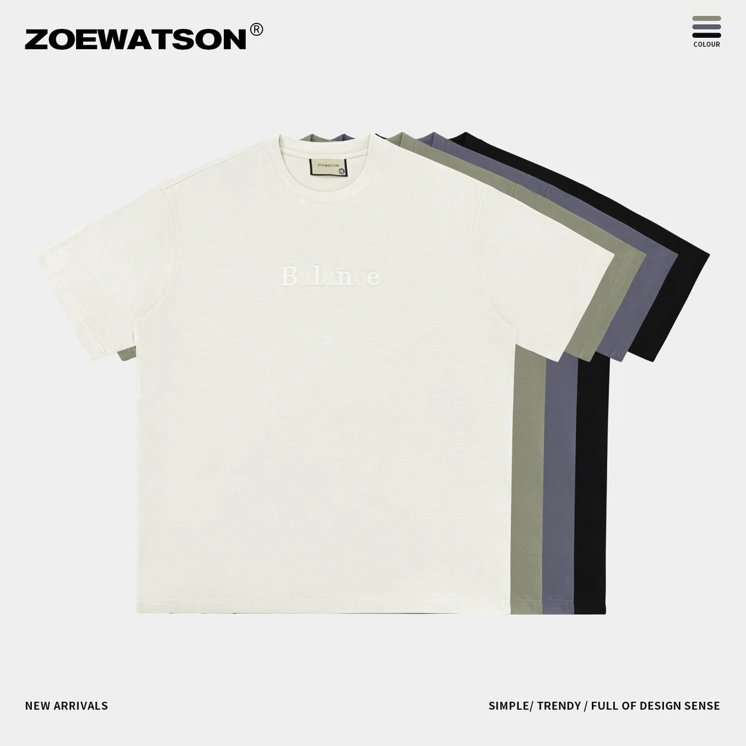 【ZOEWATSON】夏季男士圆领短袖T恤宽松印花设计感圆领宽松Z2588