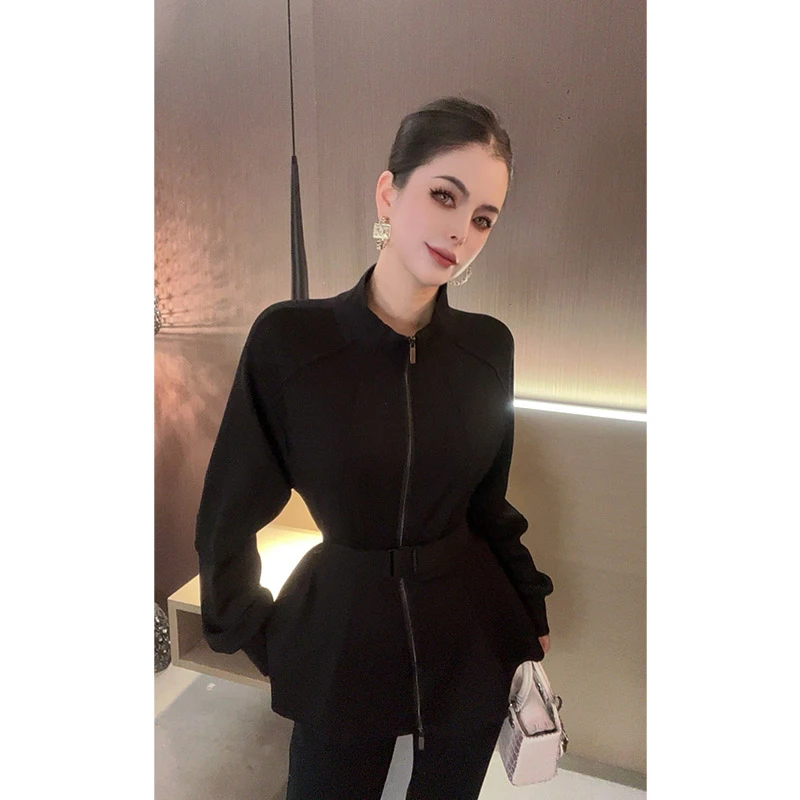 （特价配腰带）立领长袖空气棉腰带收腰显瘦外套WT30382