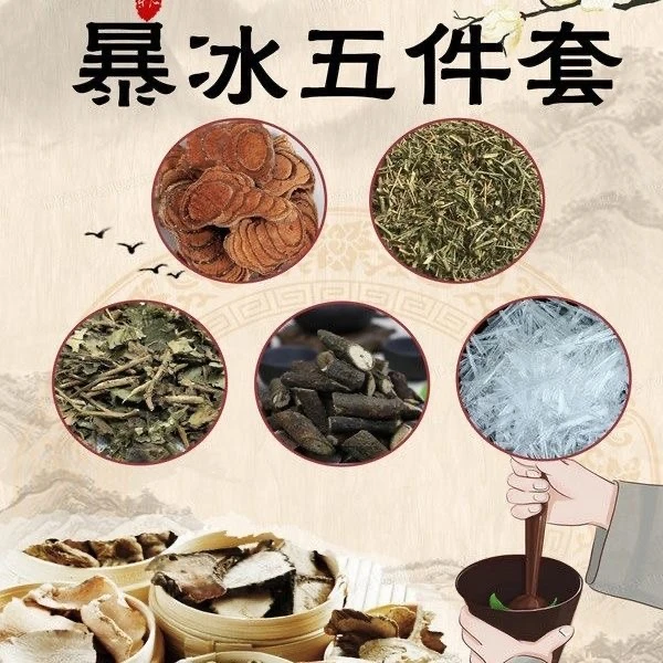 暴冰五件套 黑骨藤鸡血藤透骨草三角枫暴冰共220g泡酒外用