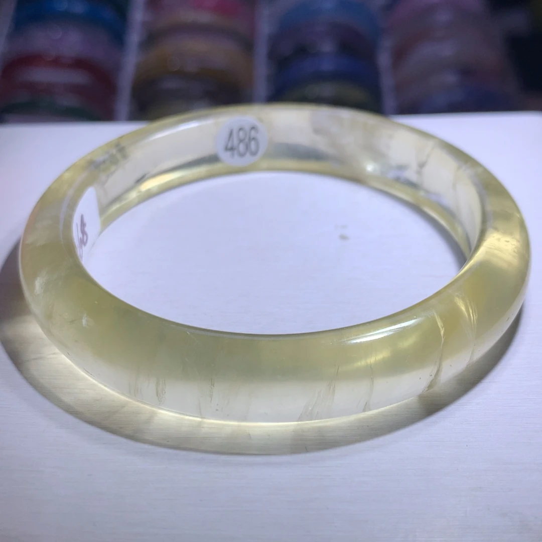 银S925镶嵌水晶手镯黄水63.1圈486