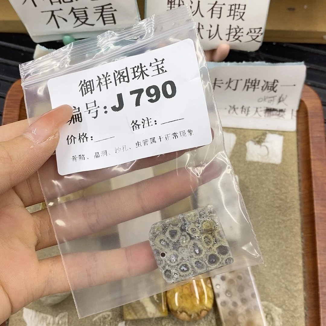 硅化珊瑚（珊瑚玉）未镶嵌颈饰一****儿