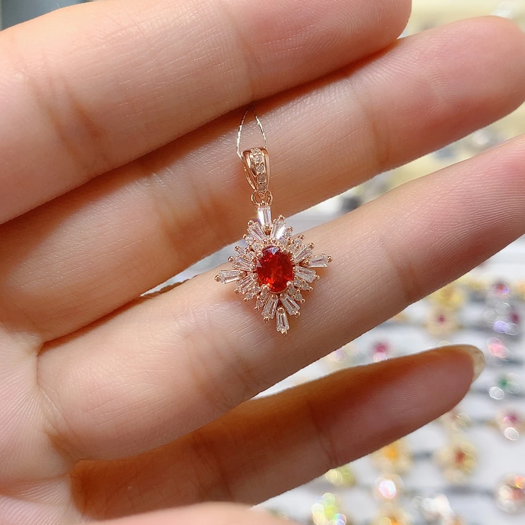 银S925镶嵌吊坠赠链蓝宝石