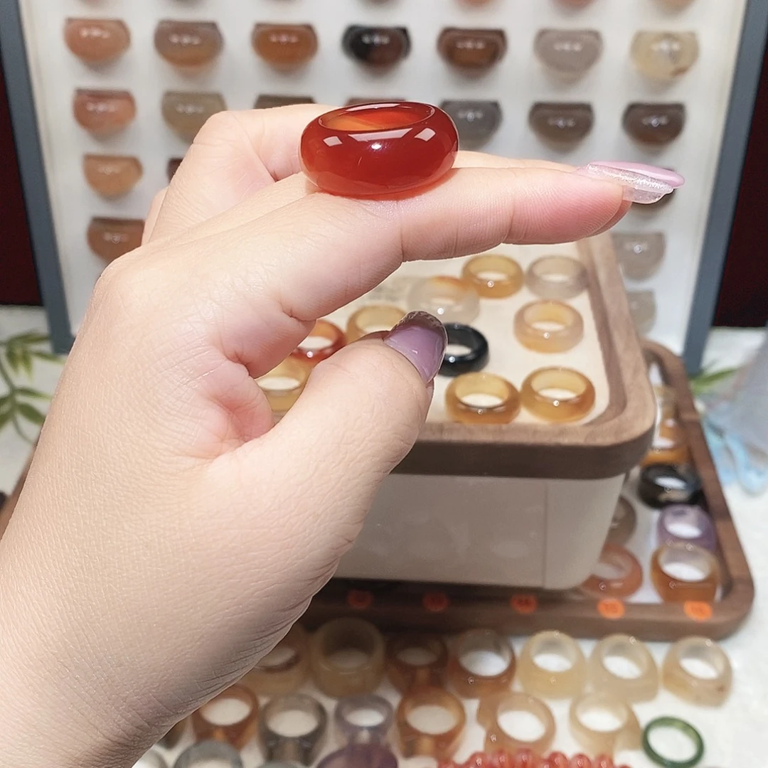 沅***）玛瑙/玉髓未镶嵌戒指港15