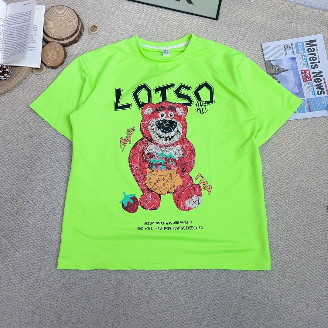 2025春季新款宽松百搭时卡通印花短袖T恤0757