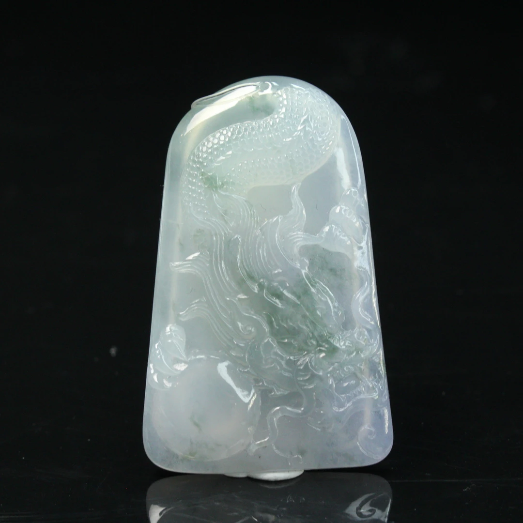 ZB20天然翡翠A货冰紫飘花龙牌/500713嘉禾臻宝拍卖