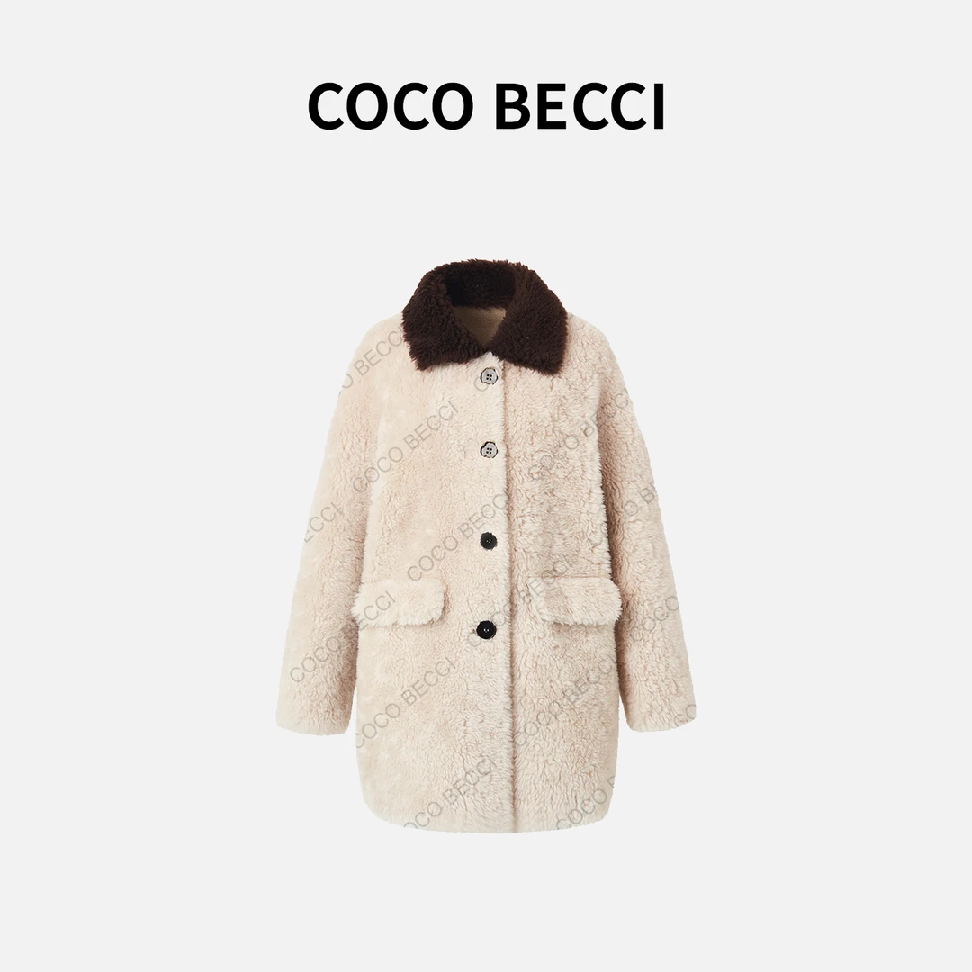 【热可可】COCOBECCI100%绵羊毛保暖毛呢外套YT24YW000027