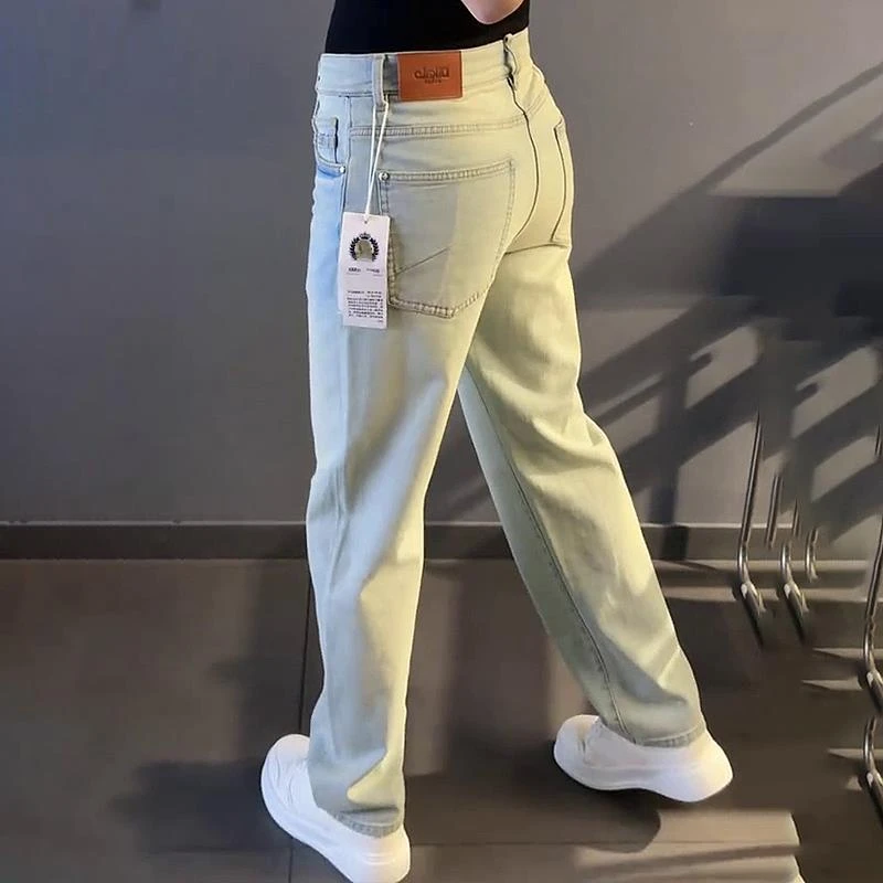 轻奢男装大码潮牌男士时尚新款宽松春秋长裤高级感痞帅牛仔裤直筒