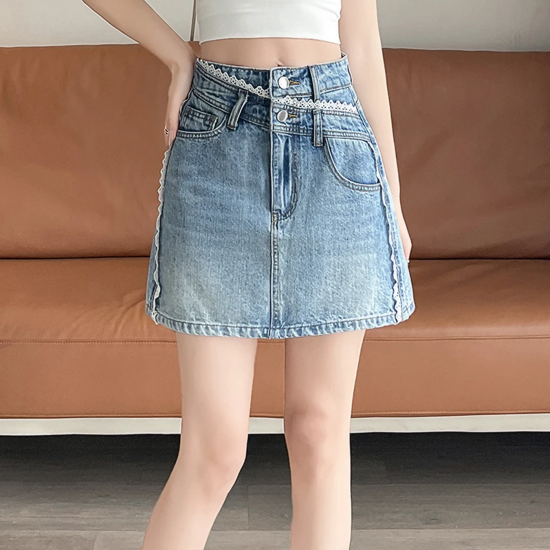 夏季必备·巨包容~闭入减龄穿搭！宽松牛仔半身短裙女S0513