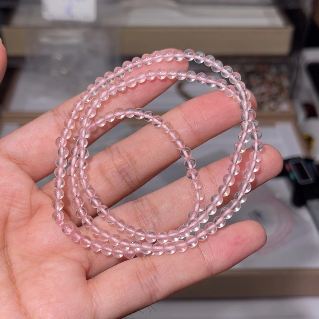 水晶手链未镶嵌粉水晶051