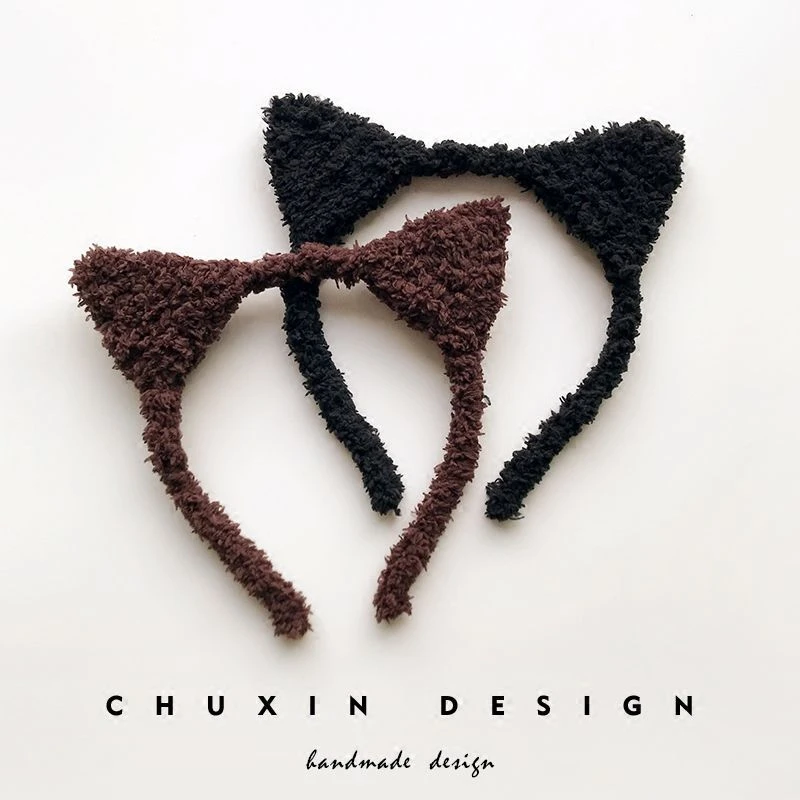 喵喵发箍可爱猫耳朵头箍珊瑚绒甜美洗脸发饰秋冬头饰女高颅顶神器