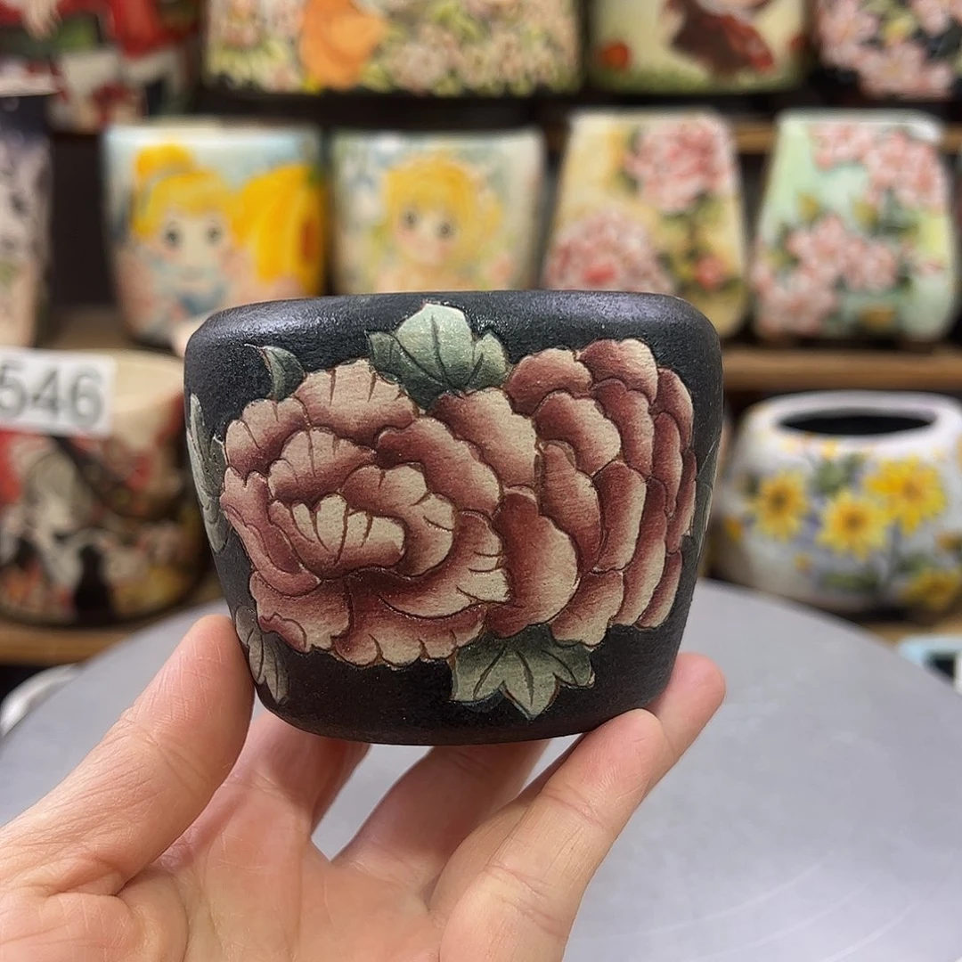 景德镇炫彩手绘口6.5高7