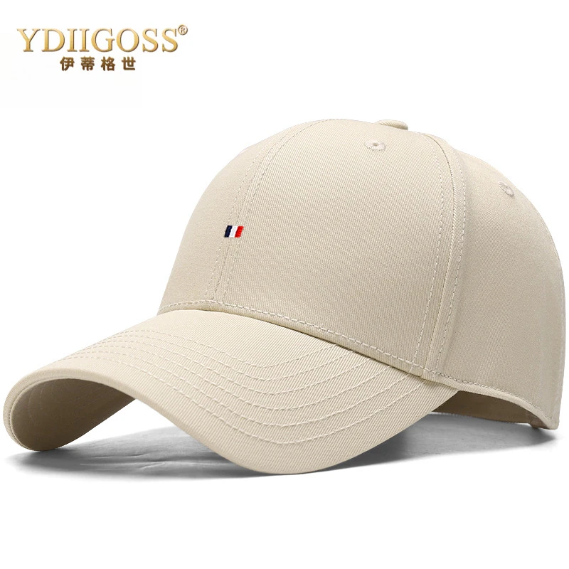 YDIIGOSS帽子男硬顶款浅色不吸热全棉帽子男深顶美式防晒棒球帽