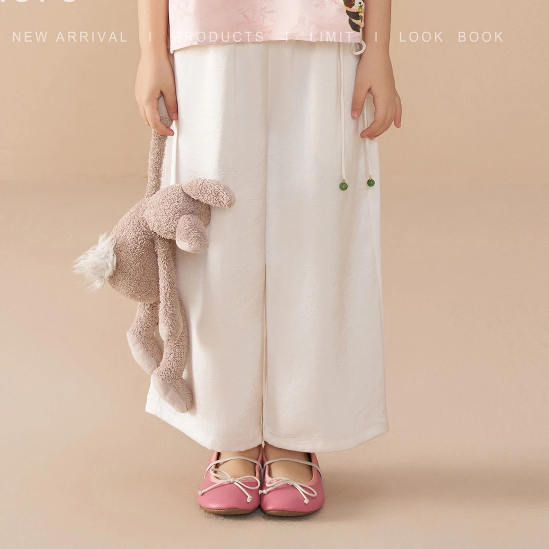 泡芙定制 女童汉服裤 春夏时尚洋气女童新中式休闲裤 DY240328