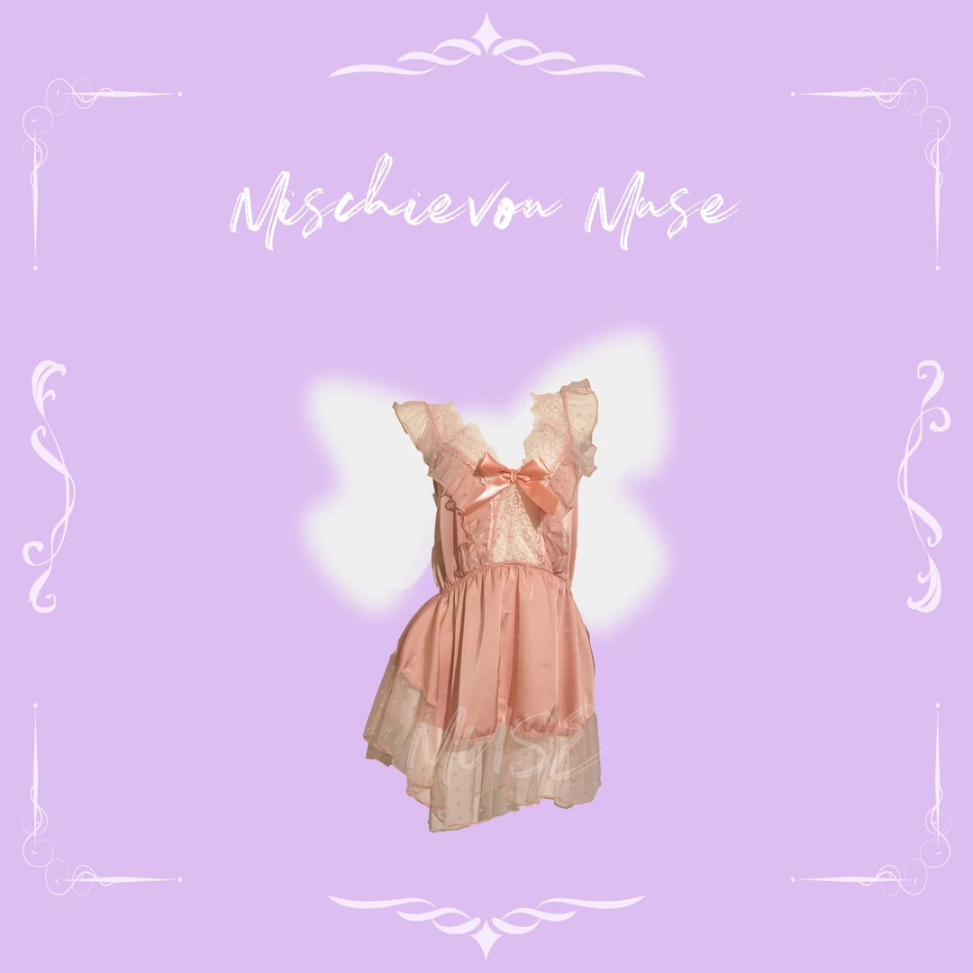 Mischievous Muse 【暗香浮光】纯欲小蝴蝶结蕾丝吊带睡裙