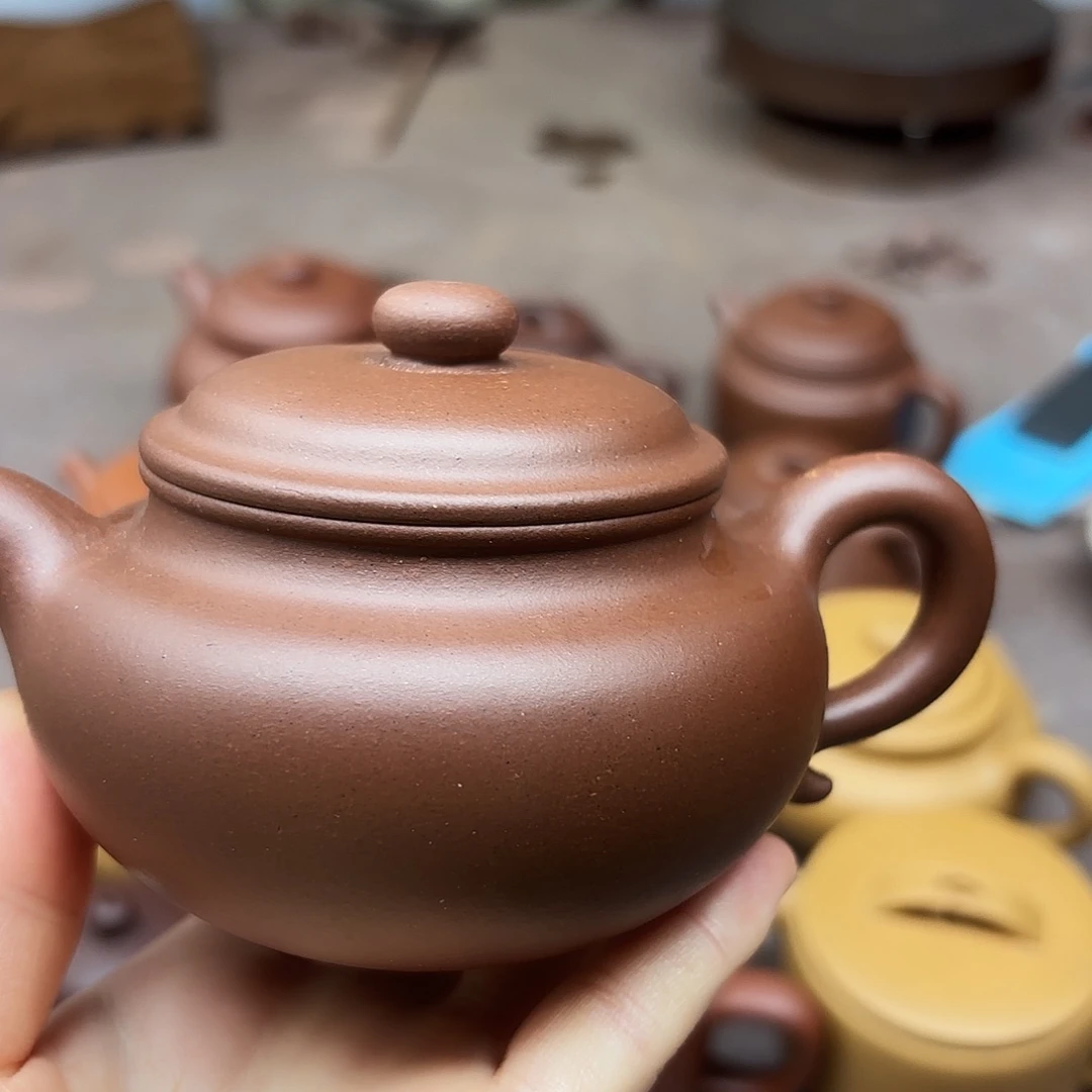 茶壶紫砂紫泥仿古200cc半手工制作