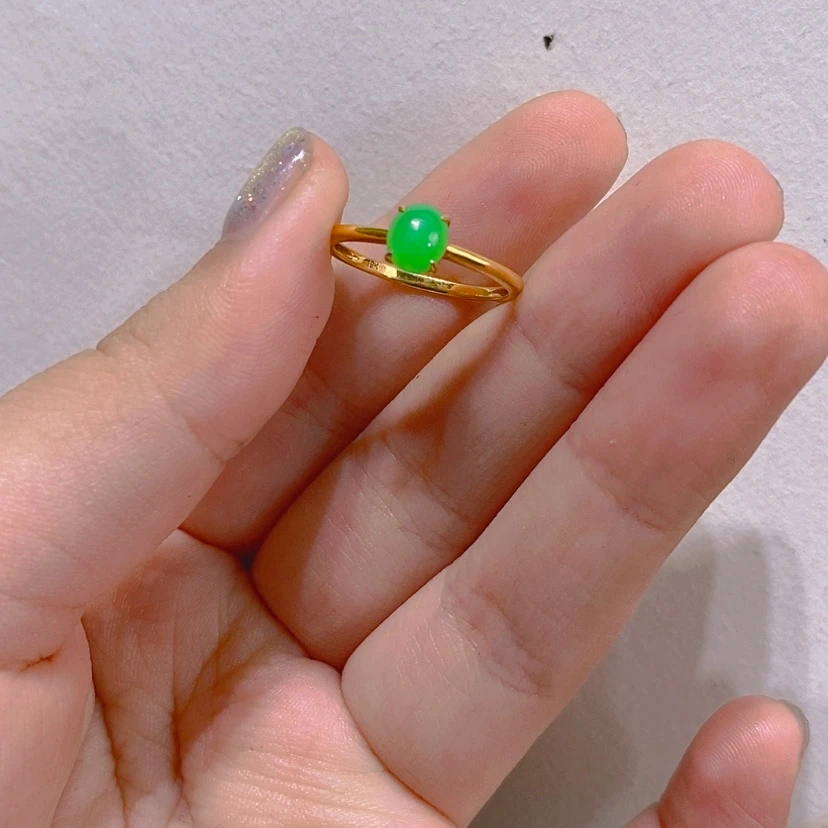 【闪购商品】翡翠戒指18K金镶嵌戒指