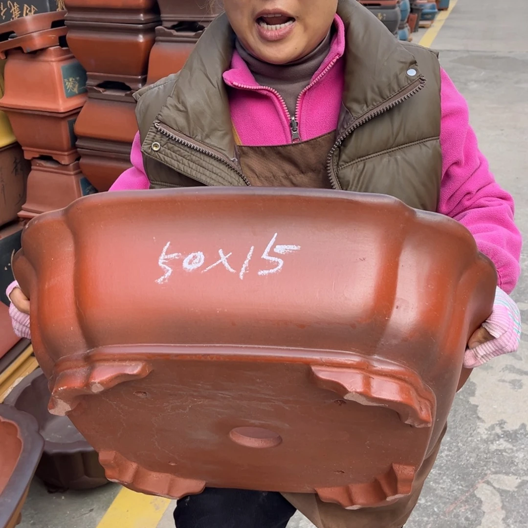 紫砂花盆盆景艺术品