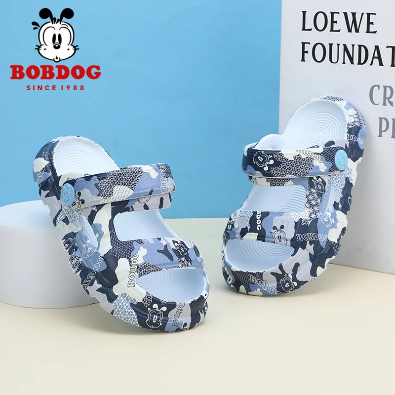 巴布豆童鞋儿童夏季室内防滑凉拖鞋男童女童户外软底轻便洞洞凉鞋