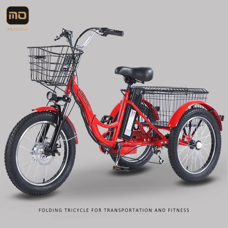 小末【小行者】三轮车碳钢车架休闲钓鱼旅行变速三轮车