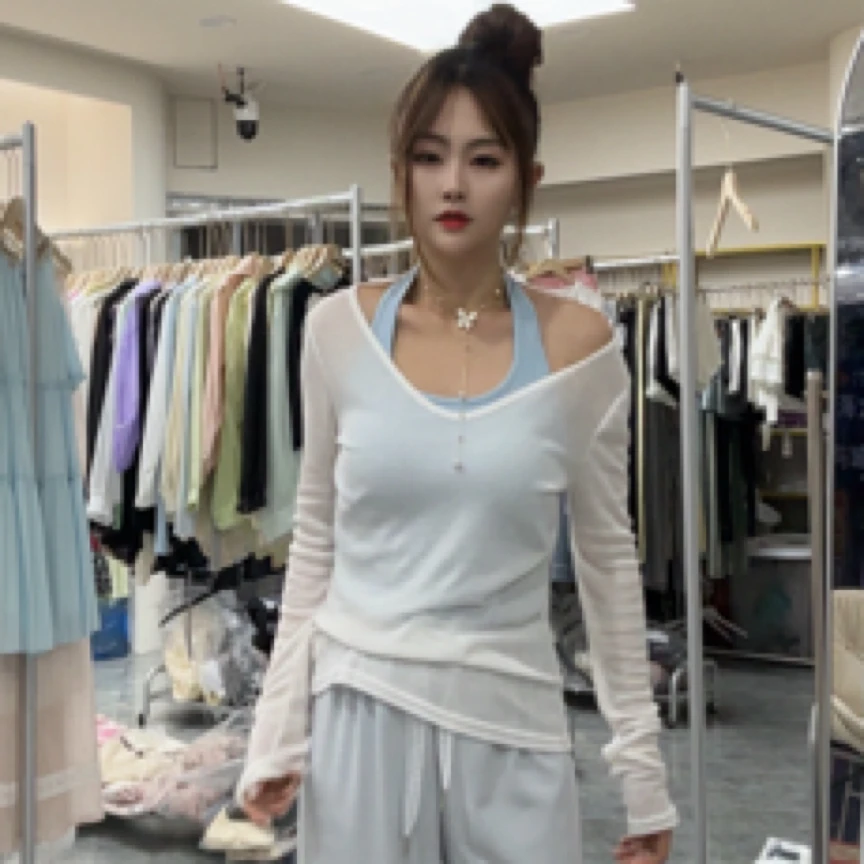 时尚运动慵懒风开衫显瘦夏季上衣阔腿裤韩版裤子时尚套装白色