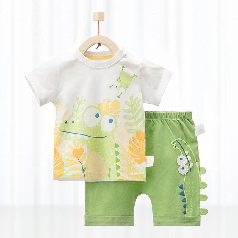 宝宝汗布鳄鱼骑士短袖套装-1016