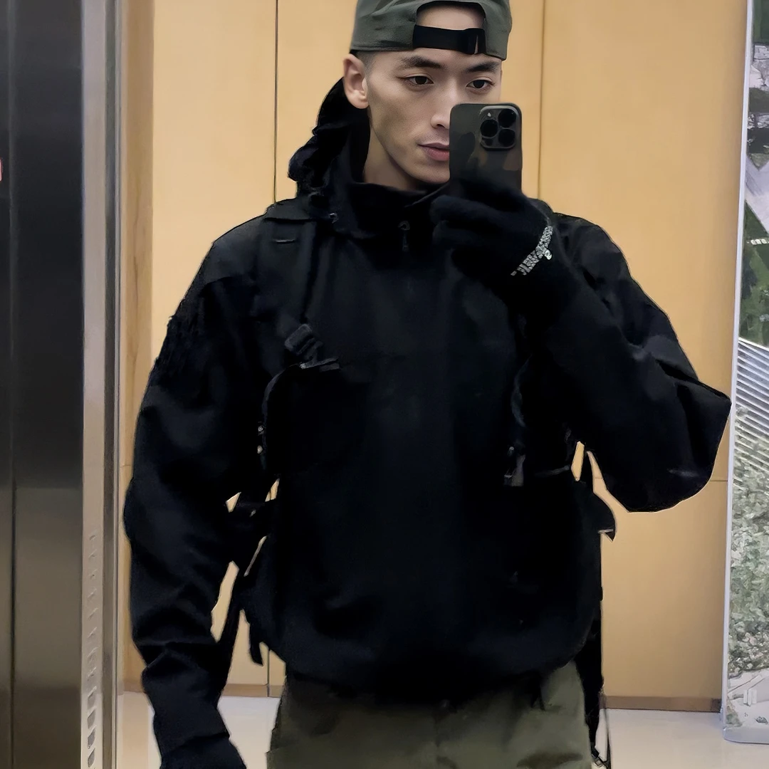 GUNCHILL户外秋冬加绒战术软壳夹克防泼水防风保暖机车骑行服外套
