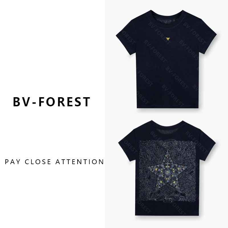BV-FOREST“星星花海”夏季薄款天丝冰感减龄显瘦短袖T恤BV-T0380