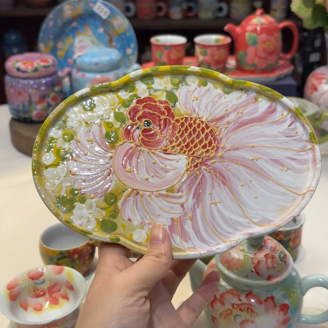 景德镇手绘高温釉下彩陶瓷茶具