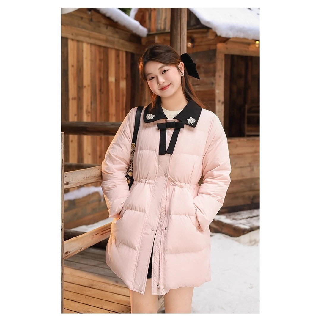 《橘红色的秋天》运补-8-90白鸭绒*氛围保暖直筒收腰羽绒服2242