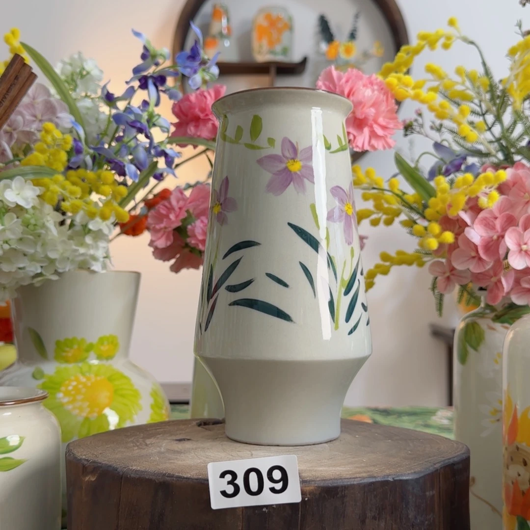 摆件景德镇陶瓷手绘小花瓶摆件无孔